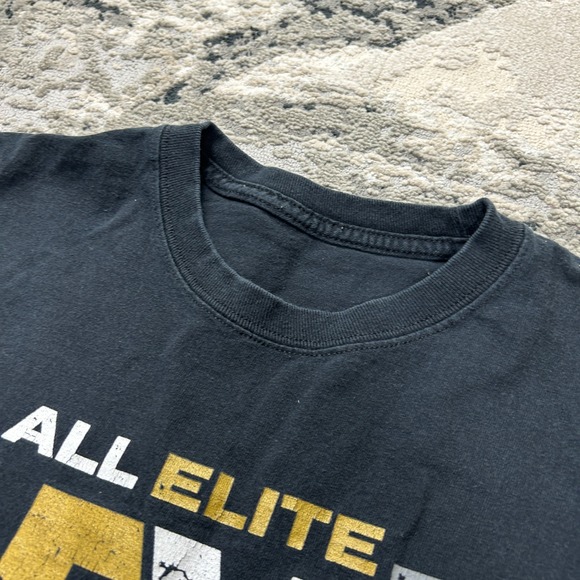 Mens T Shirt Black All Elite Wrestling Professional Graphic Print Sportswear - Picture 2 of 6